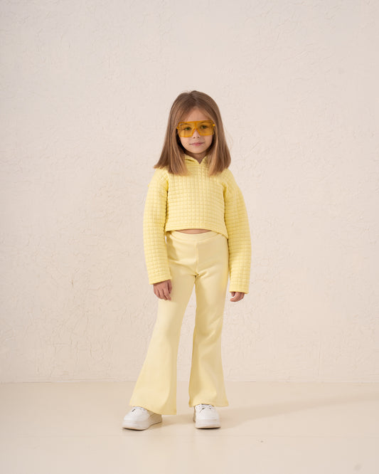 Waffle Textured Cropped Hoodie