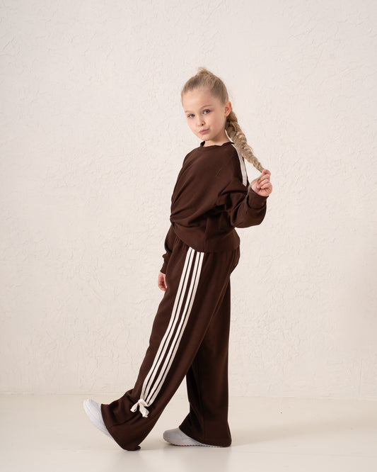 Striped Wide-Leg Pants With Bow Ties