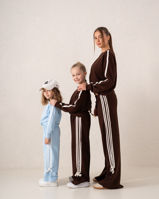 Striped Wide-Leg Pants With Bow Ties