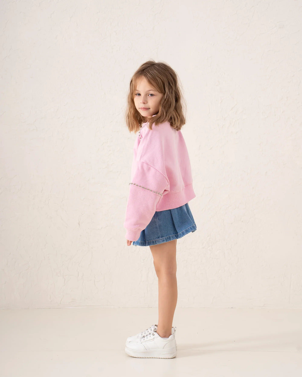 Studded Detail Oversized Sweatshirt Girl - Venti