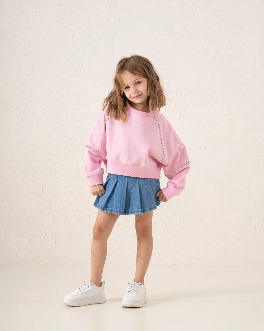 Studded Detail Oversized Sweatshirt Girl - Venti