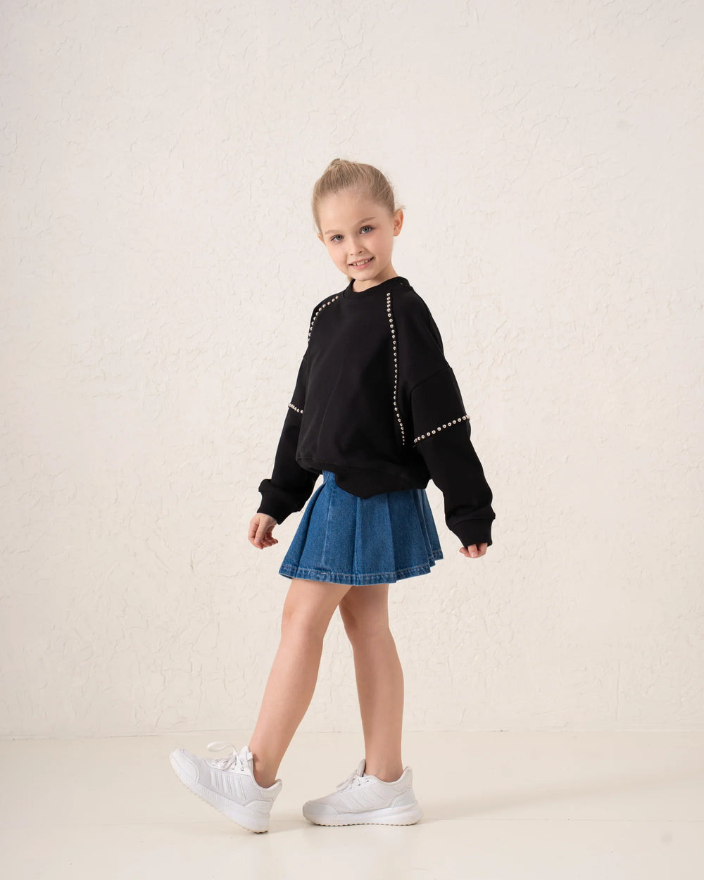 Studded Detail Oversized Sweatshirt Girl - Venti