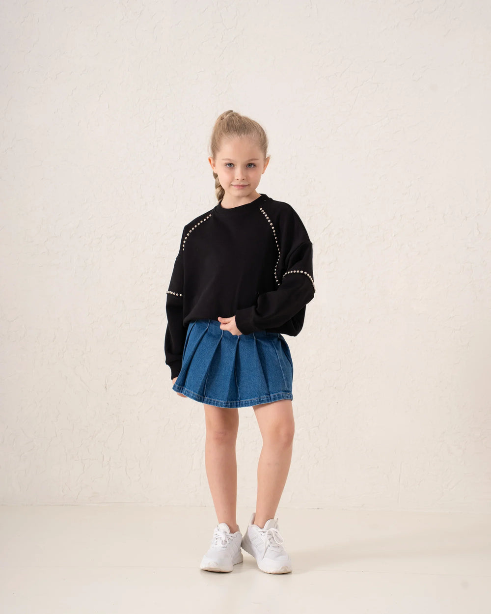 Studded Detail Oversized Sweatshirt Girl - Venti