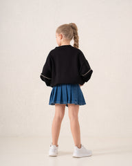 Studded Detail Oversized Sweatshirt Girl