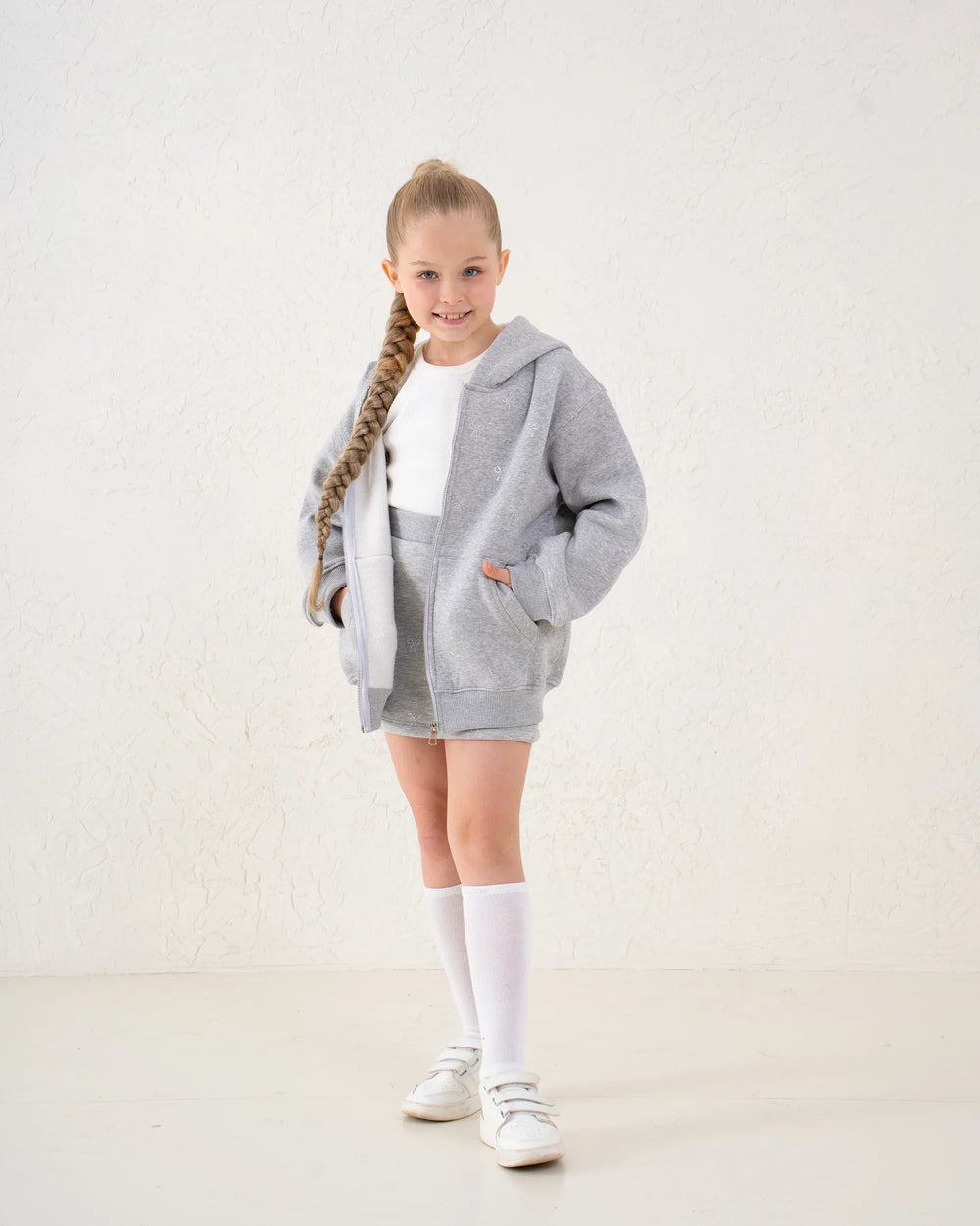 Embellished Bow Zip Hoodie - Venti