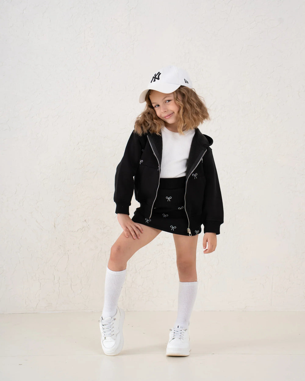 Embellished Bow Zip Hoodie - Venti