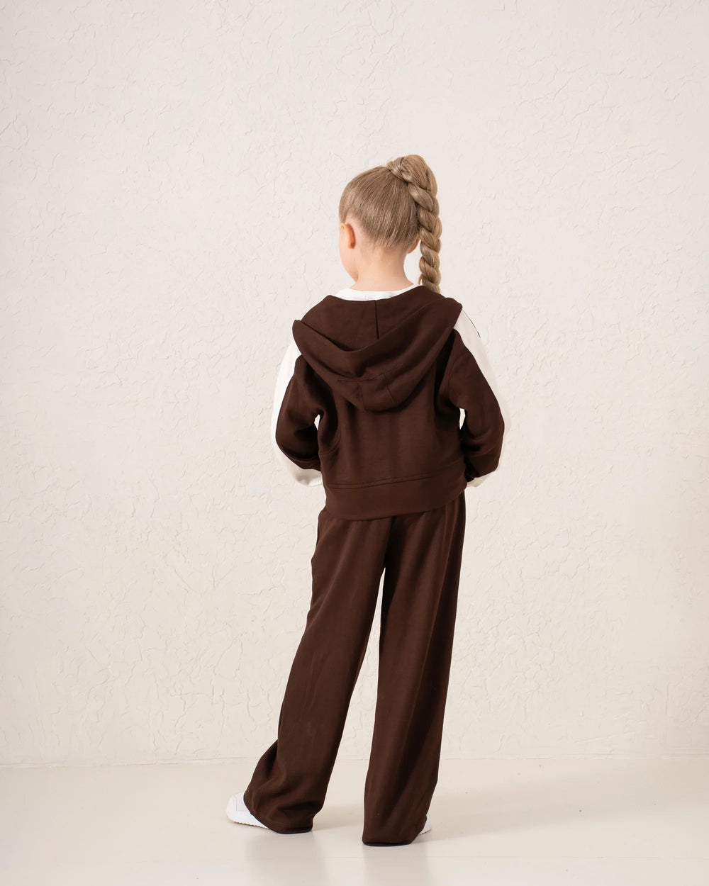 Contrast-Stripe Cropped Zip Hoodie - Venti