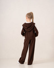 Contrast-Stripe Cropped Zip Hoodie