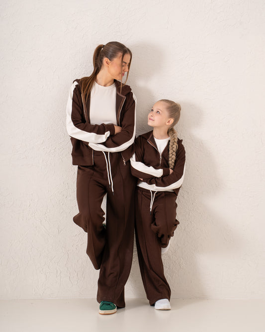 Double-Waist Wide-Leg Track Pants
