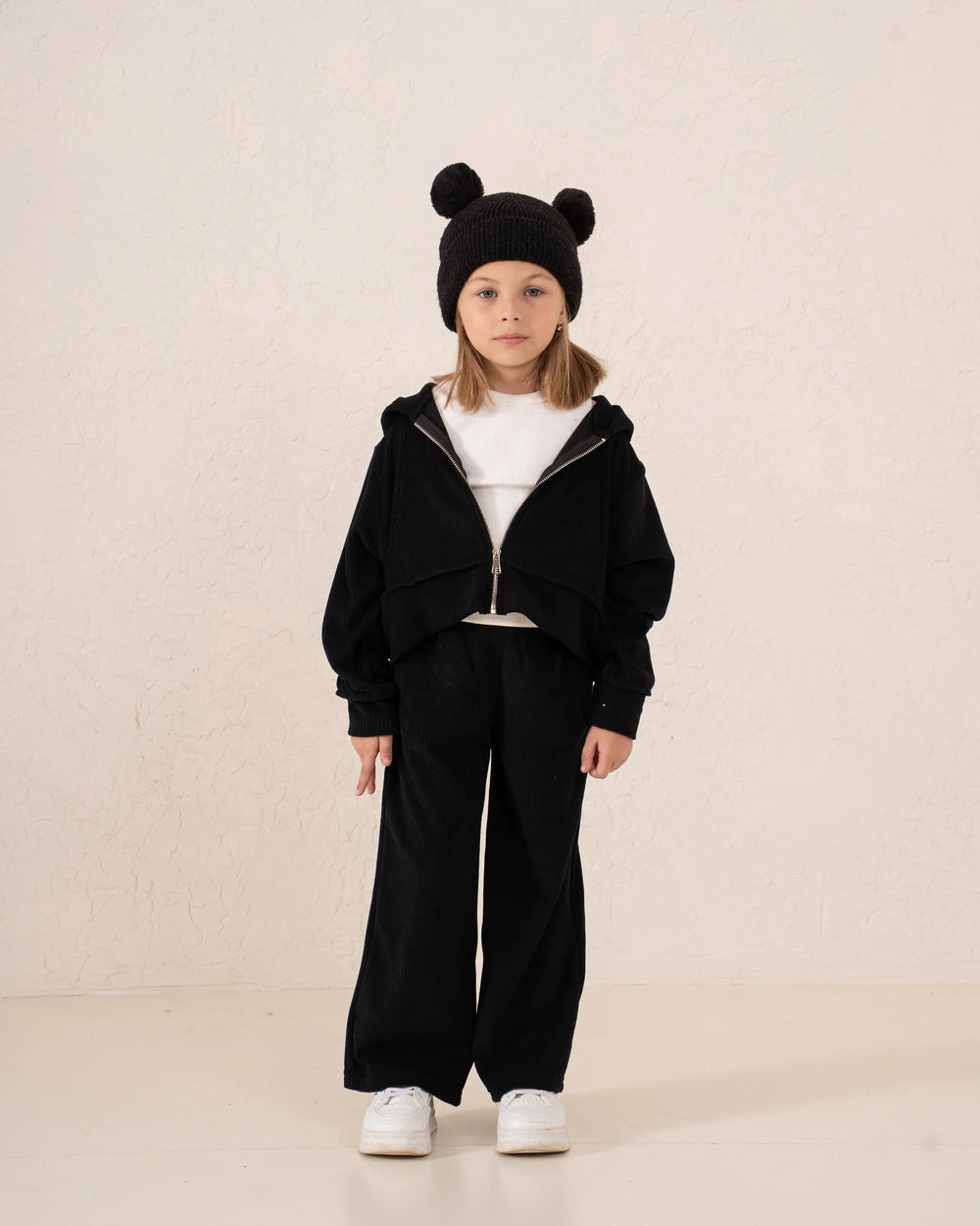 Cropped Zip Corduroy Hoodie - Venti