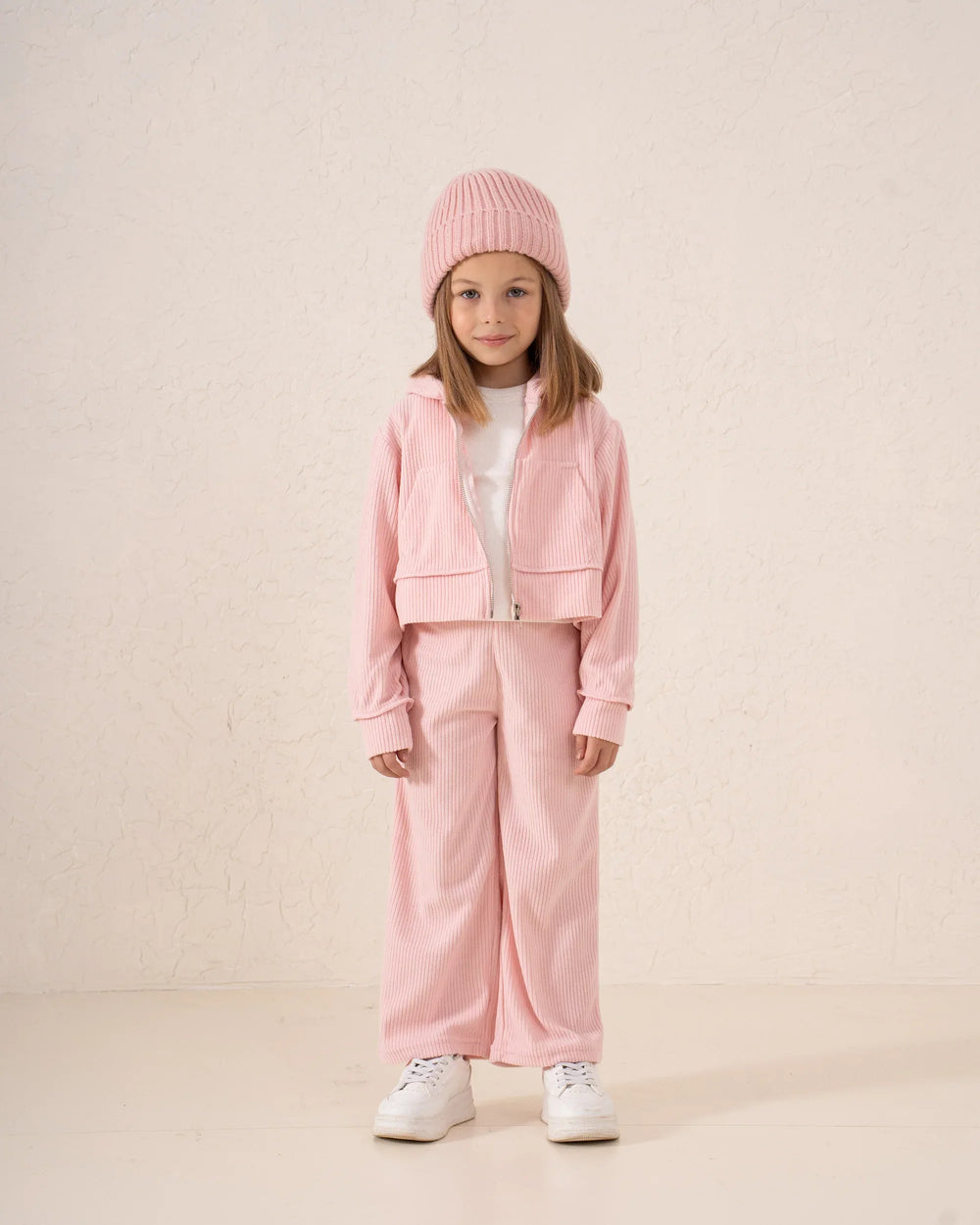 Cropped Zip Corduroy Hoodie - Venti