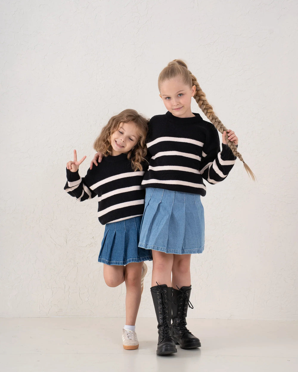 Unfinished Hem Striped Knit Sweater - Venti