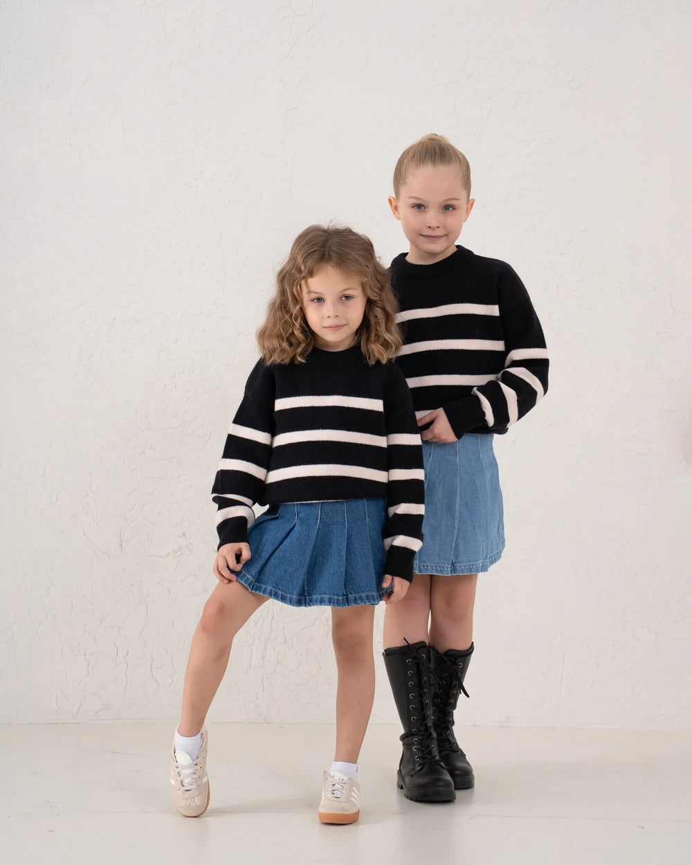 Unfinished Hem Striped Knit Sweater - Venti