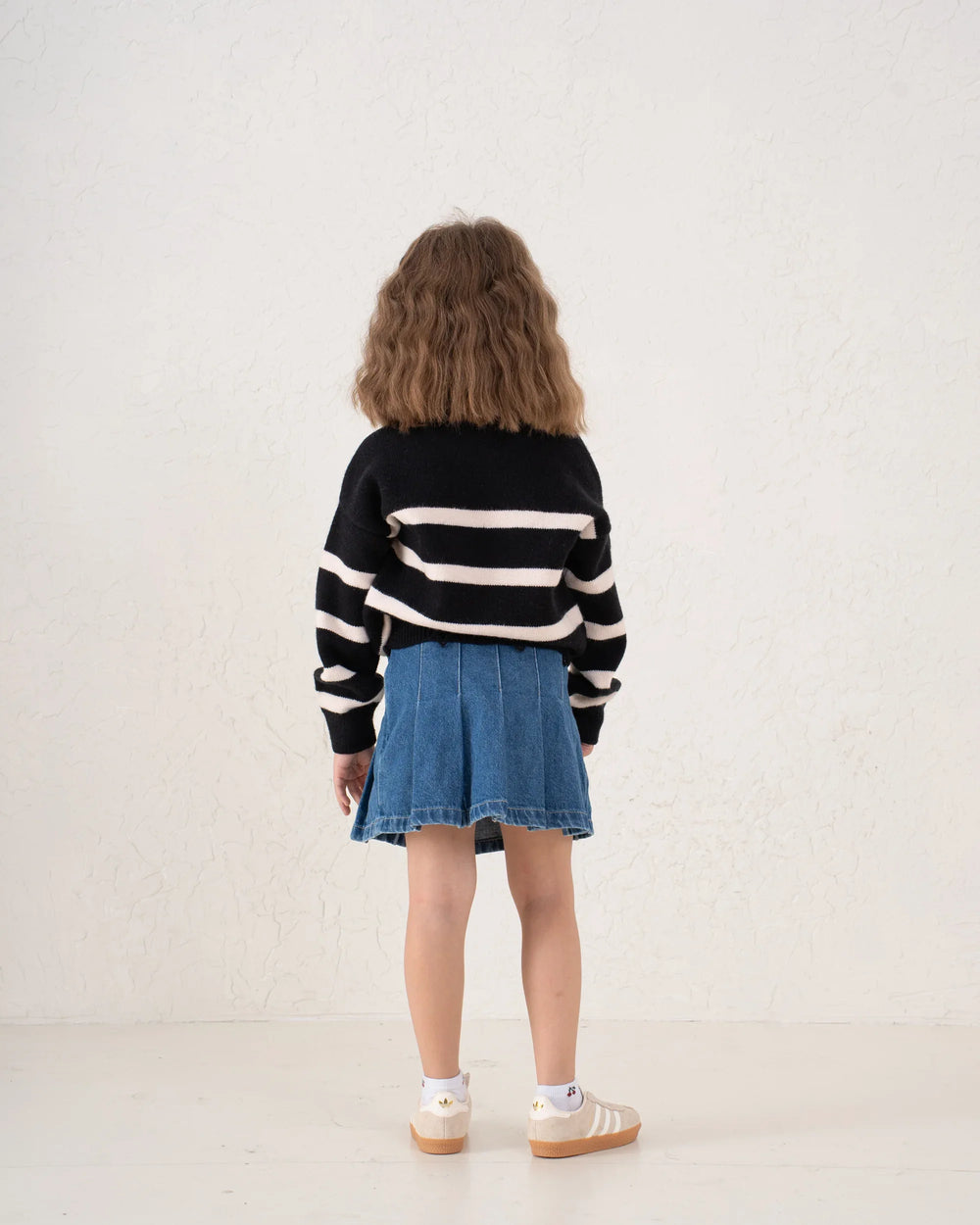 Unfinished Hem Striped Knit Sweater - Venti