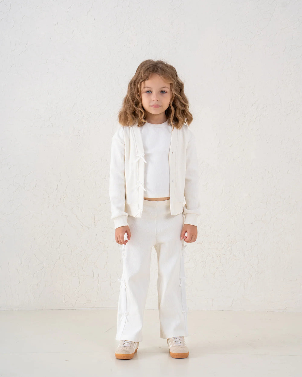 Bow Detail Ribbed Cardigan - Venti