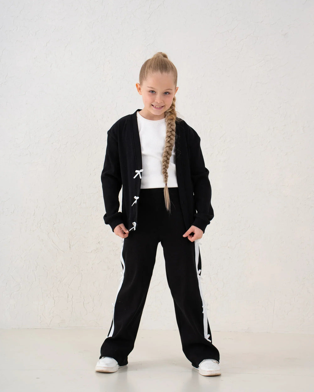 Bow Detail Ribbed Wide-Leg Pants - Venti