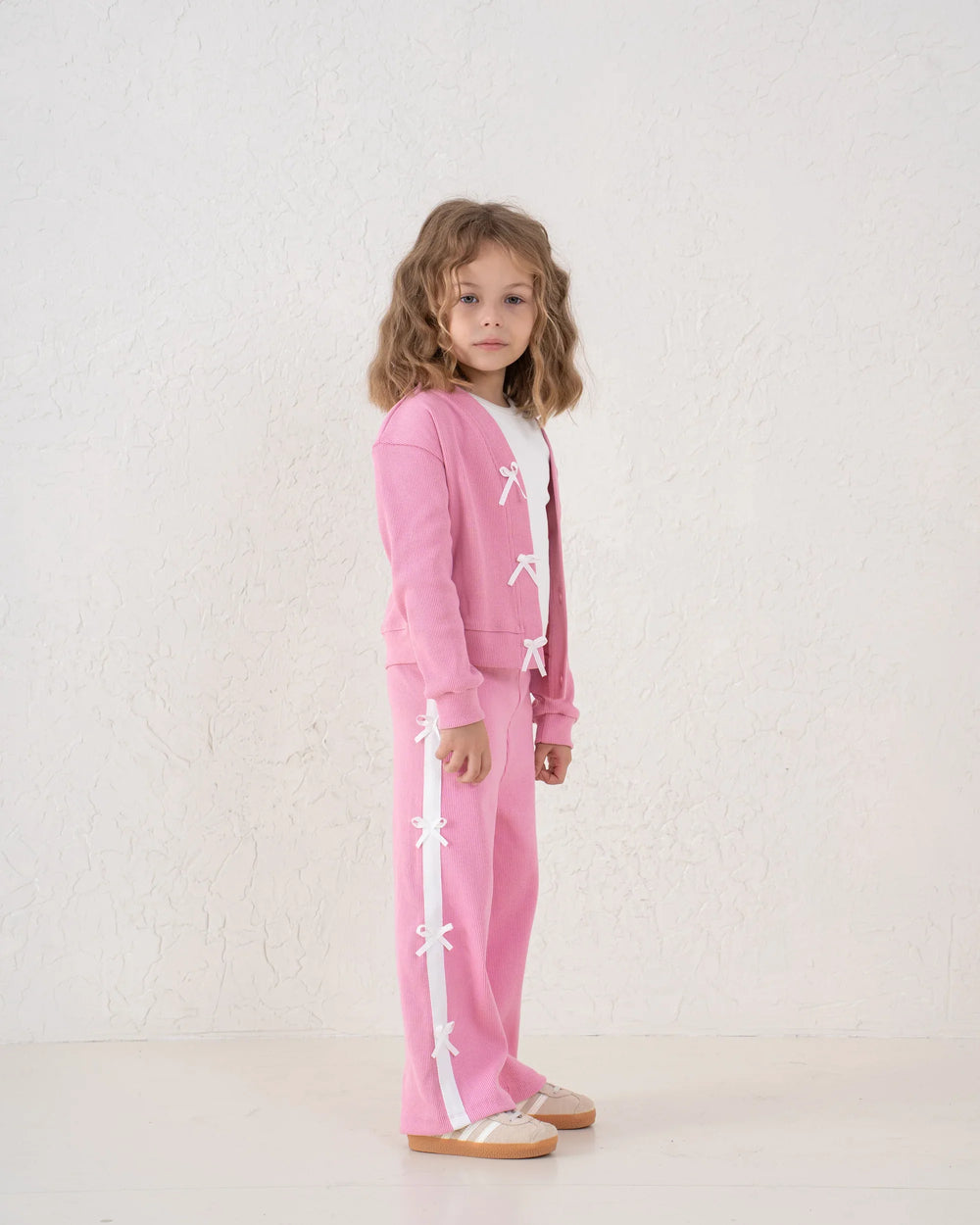 Bow Detail Ribbed Cardigan - Venti