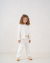 Bow Detail Ribbed Wide-Leg Pants