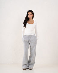 Fleece-Lined Wide Leg Sweatpants