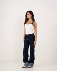 Contrast Ribbed Tank Top