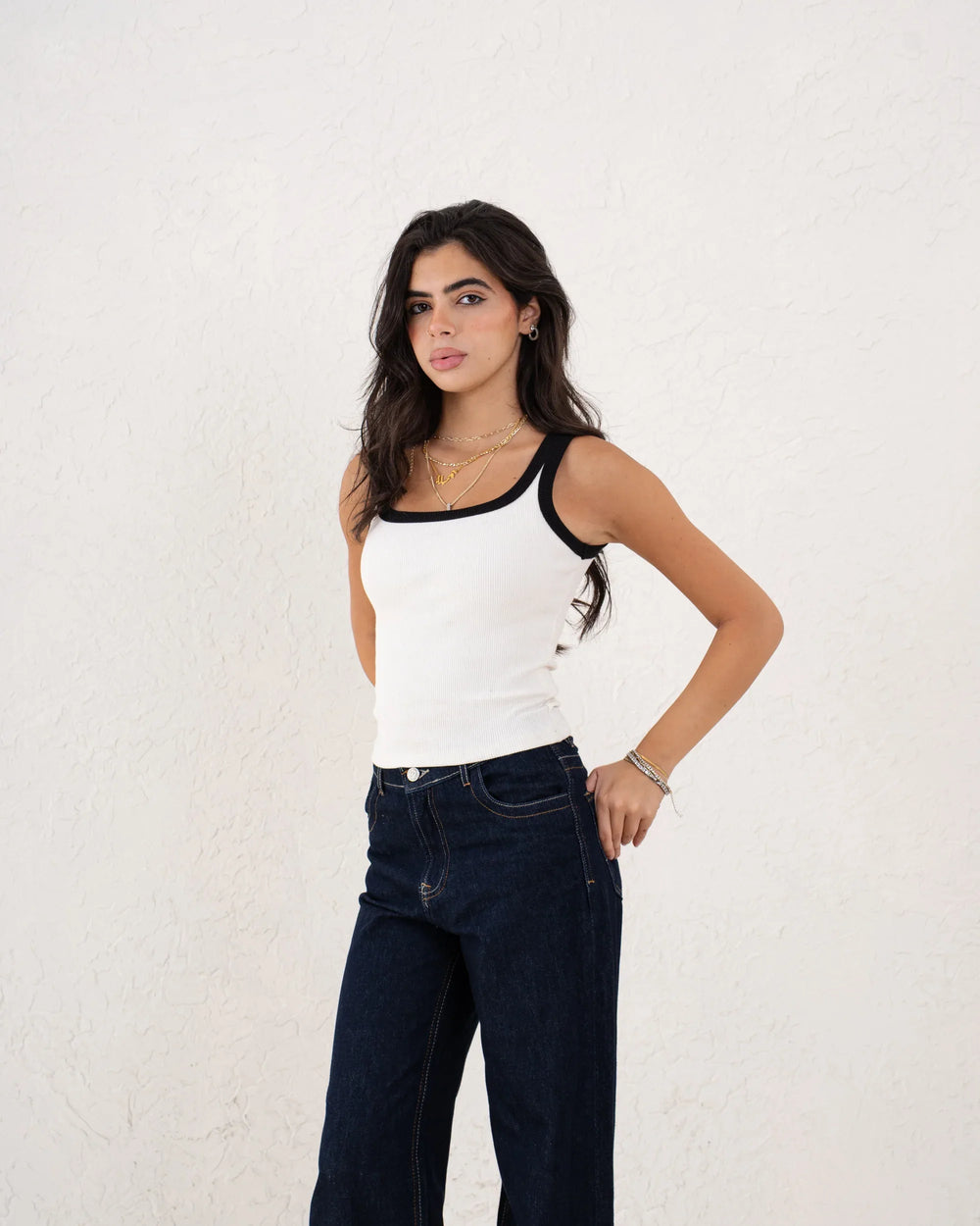 Contrast Ribbed Tank Top - Venti