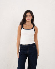 Contrast Ribbed Tank Top