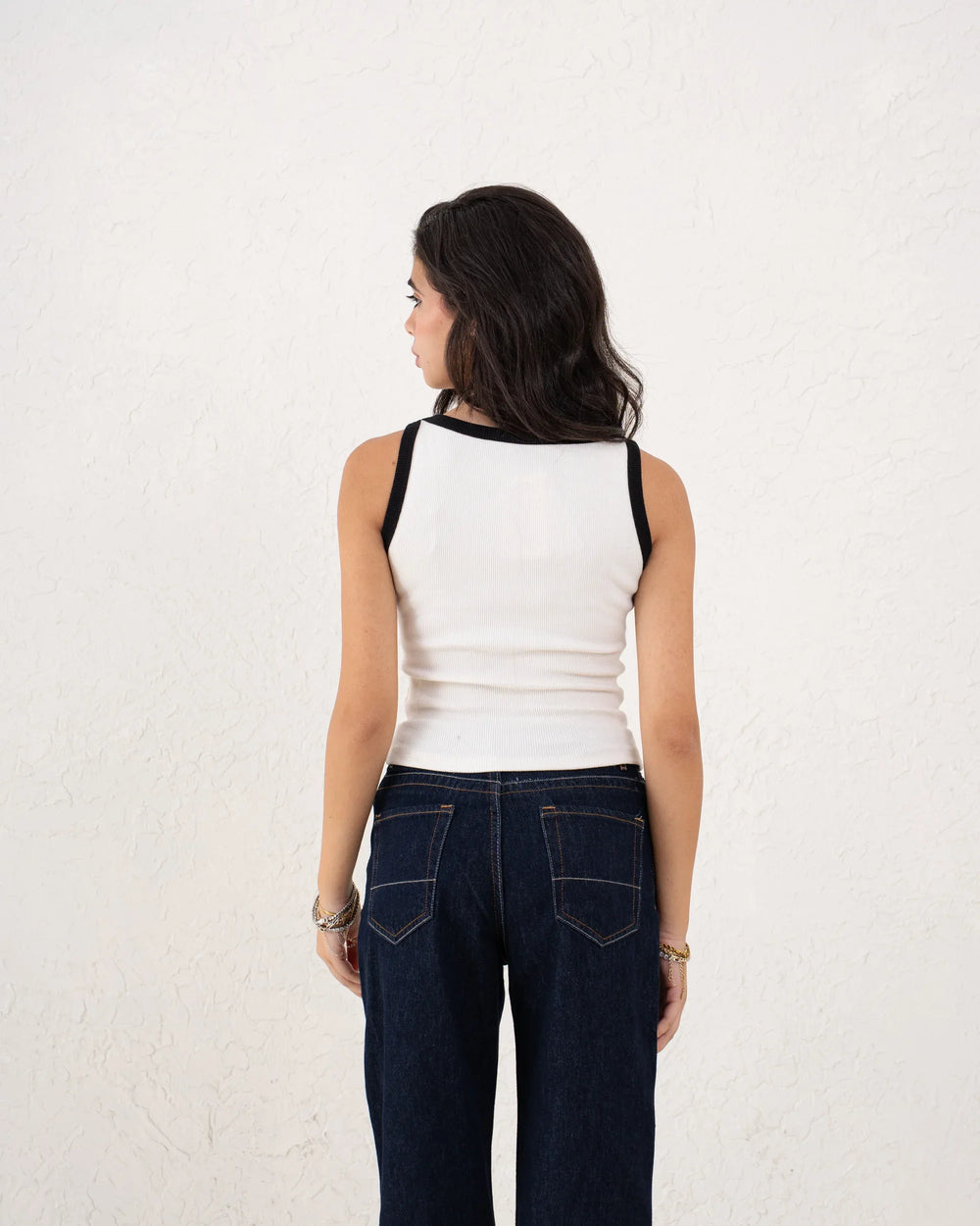 Contrast Ribbed Tank Top - Venti