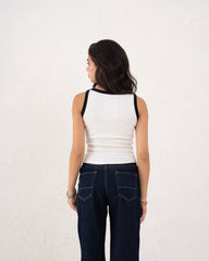 Contrast Ribbed Tank Top