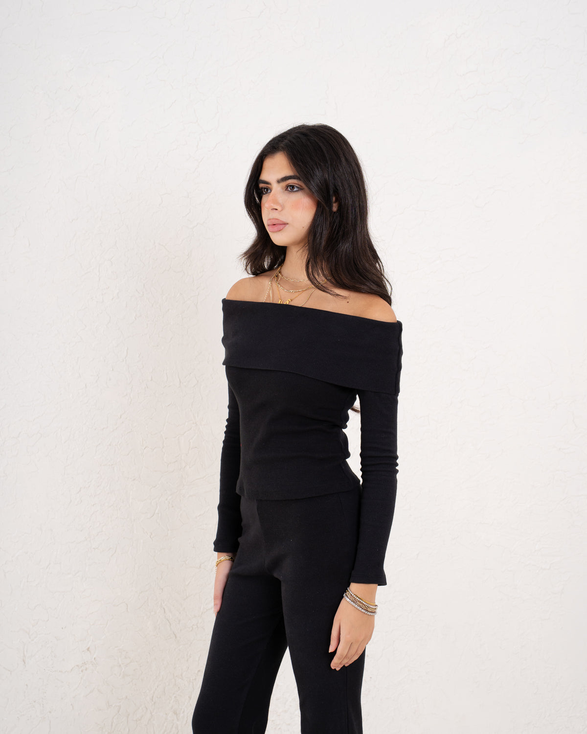 Off-Shoulder Ribbed Top