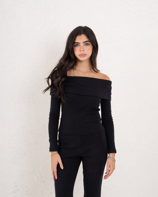 Off-Shoulder Ribbed Top