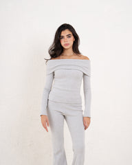 Off-Shoulder Ribbed Top
