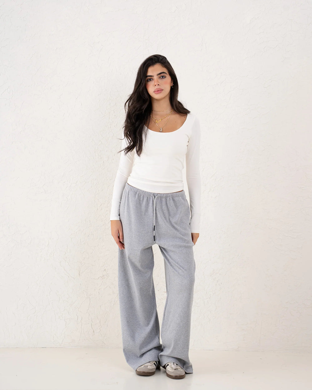 Off White Crew Neck Fitted Top - Venti