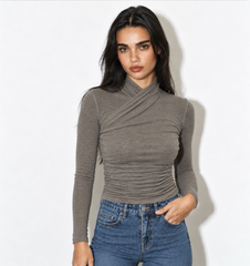 Women assymetric cross top