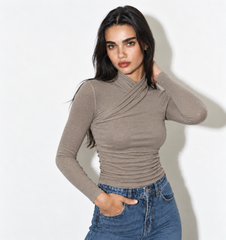 Women assymetric cross top