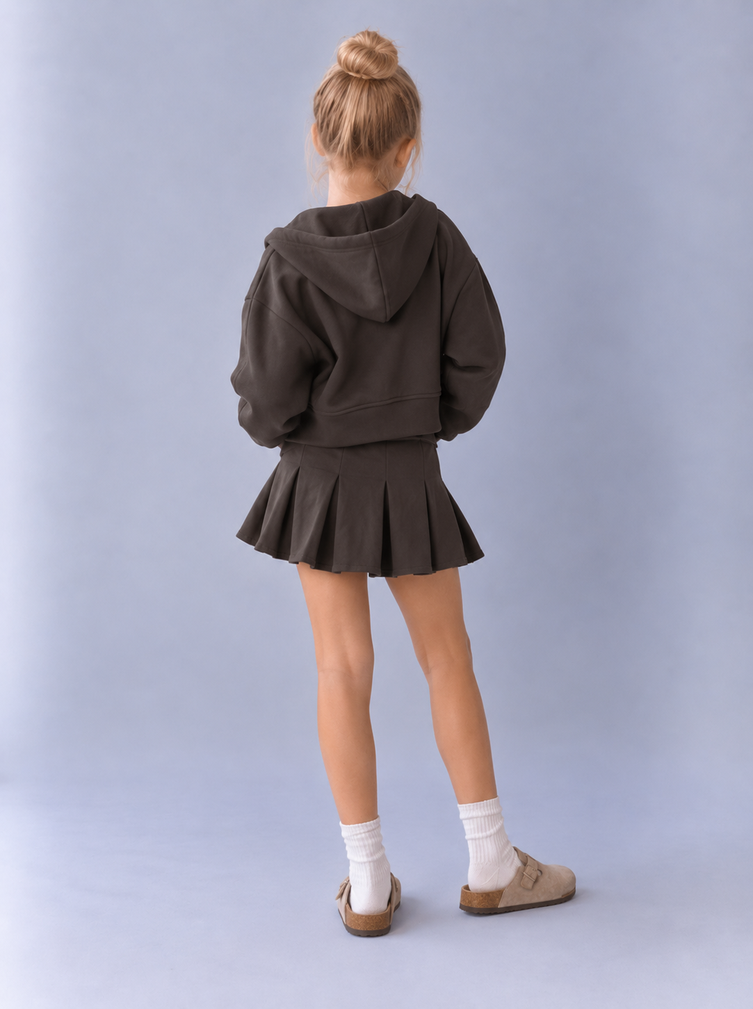 Girl zigzag pleats skirt