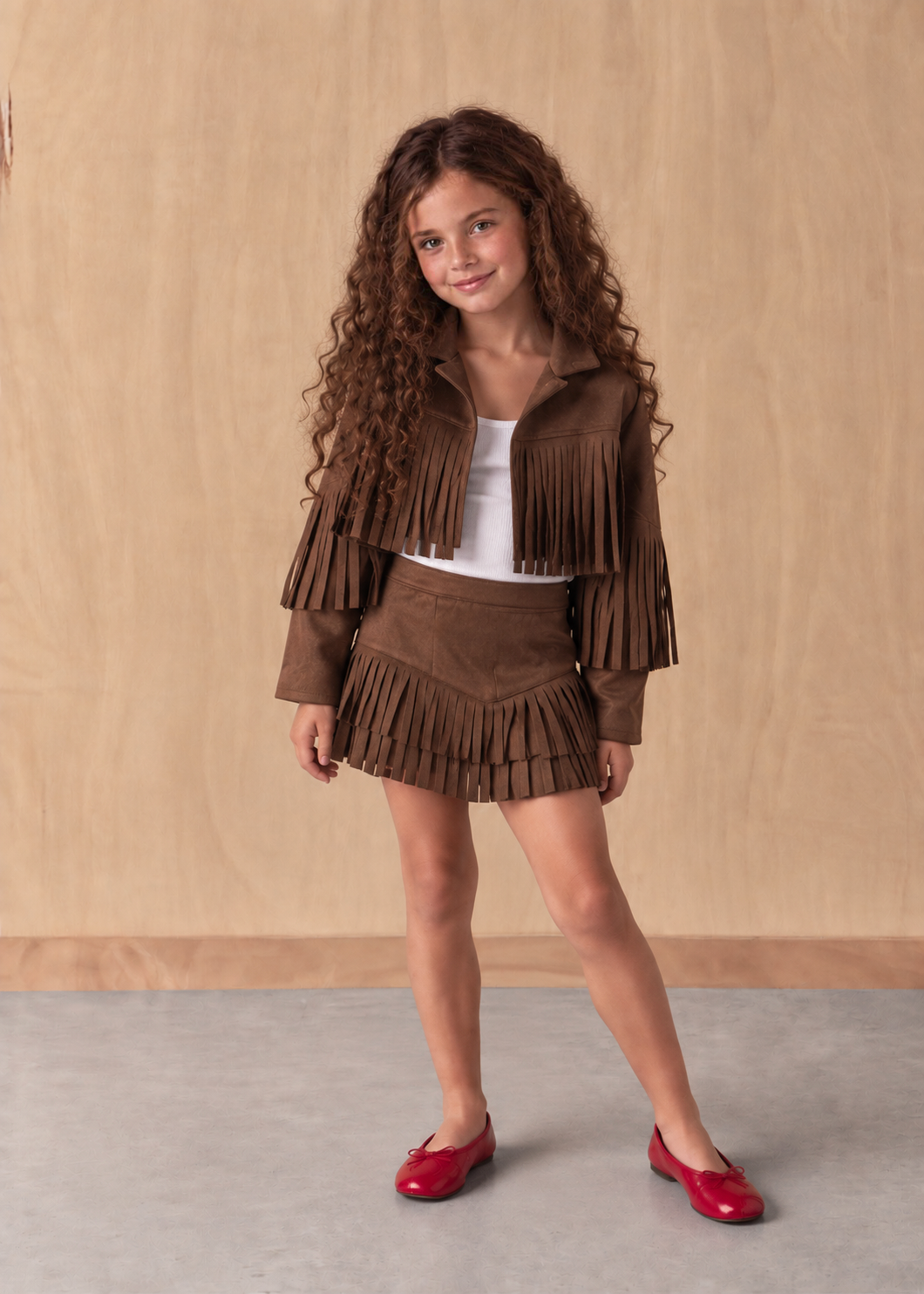 Girl suede fringes jacket