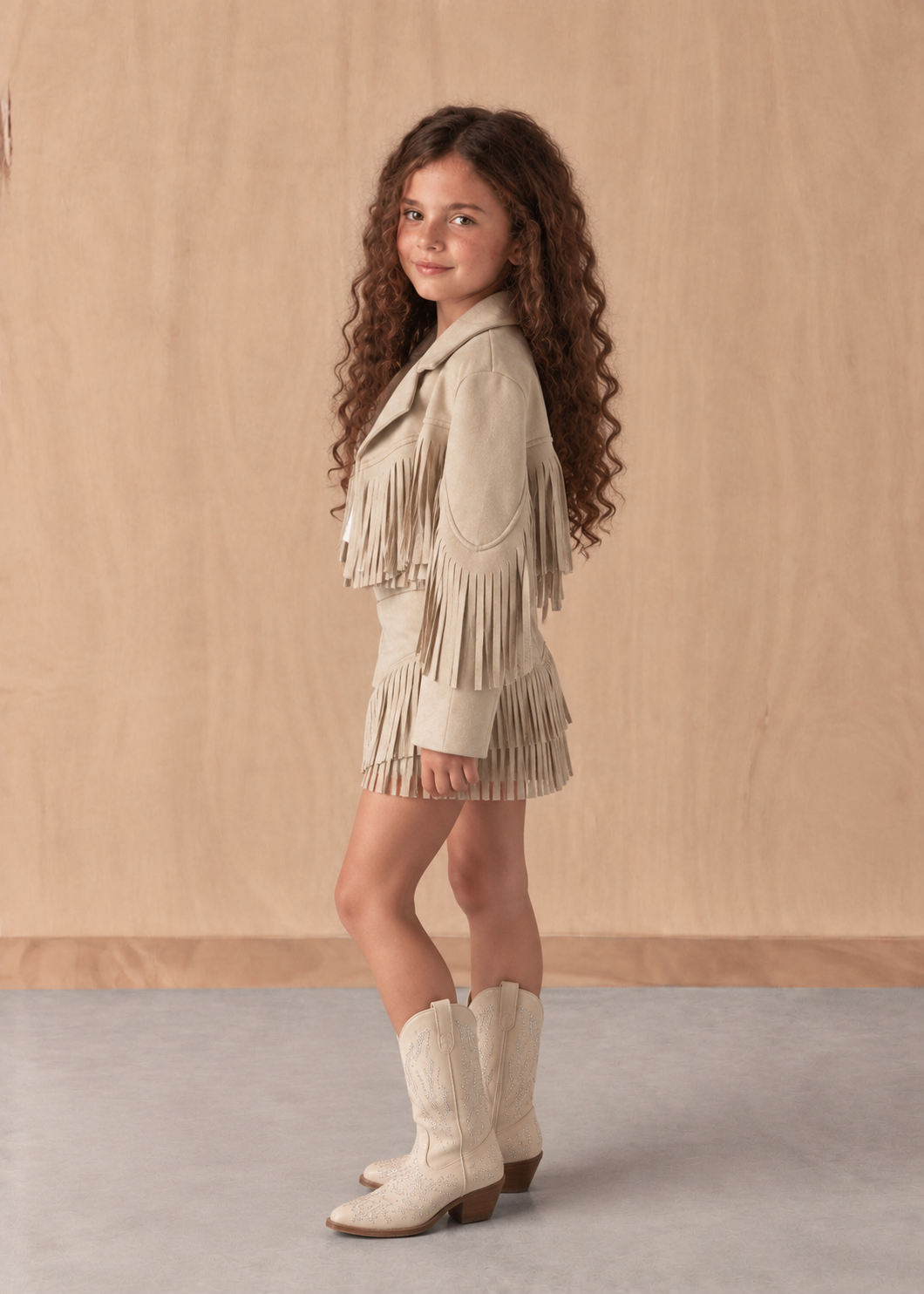Girl suede fringes jacket