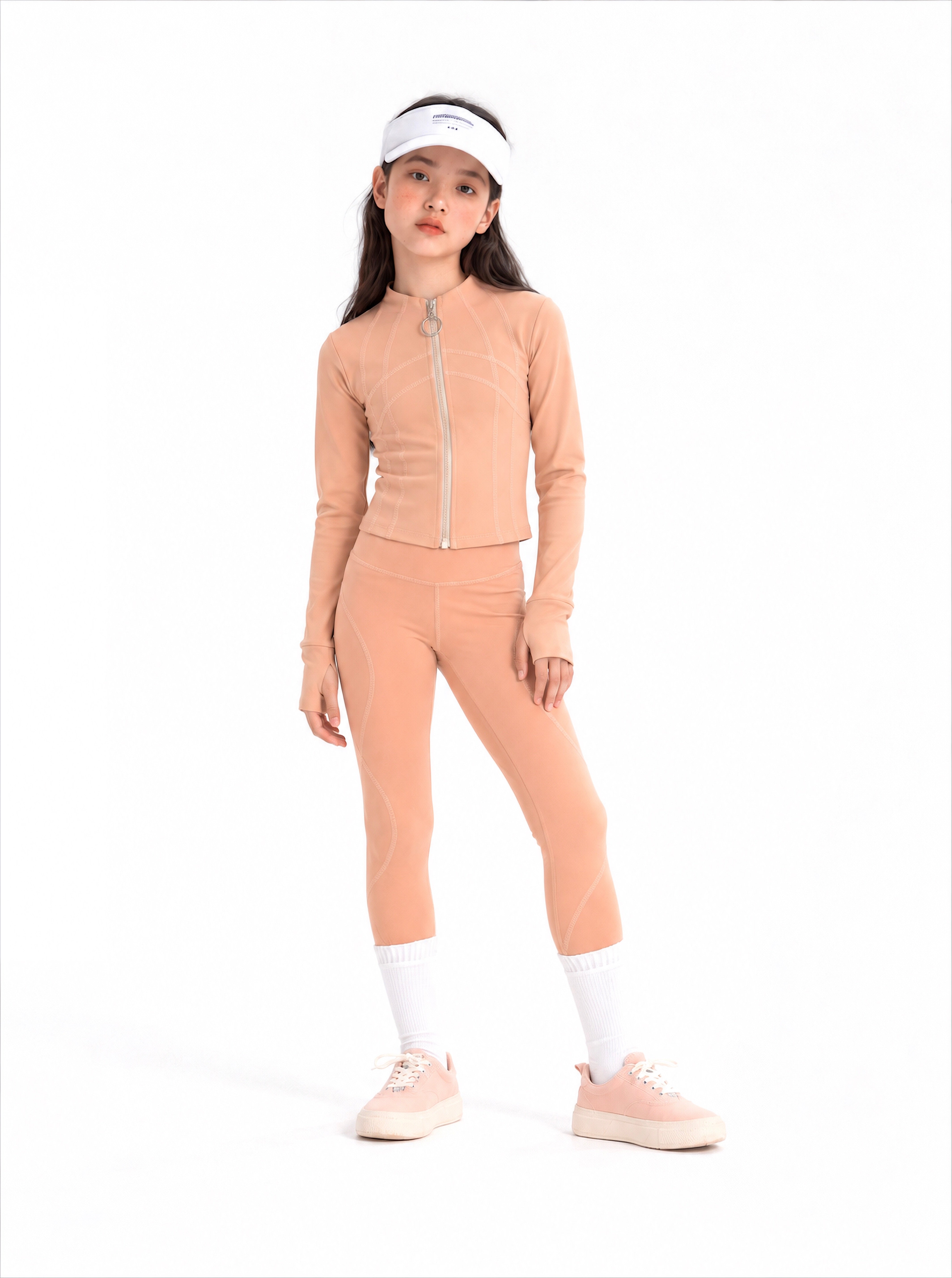 Girl zip up active wear jacket
