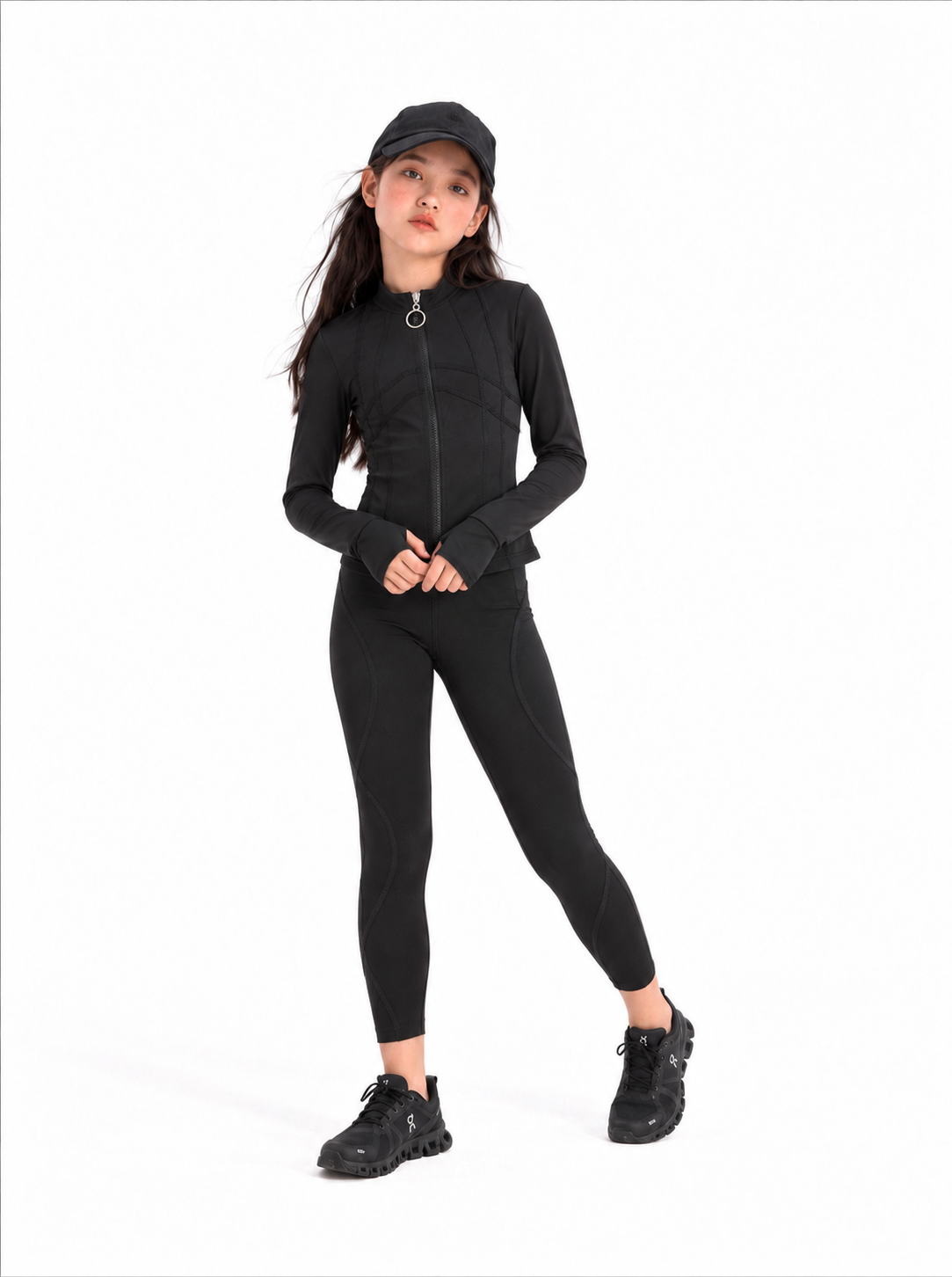 Girl zip up active wear jacket