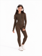 Girl zip up active wear jacket
