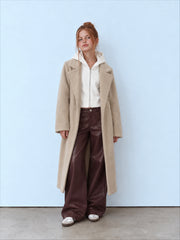 Girl two layer contrast coat