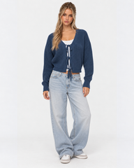 Teens knit tie up cardigan