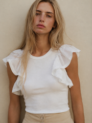 Women ruffle sleeve top