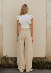 Women folded sides pants