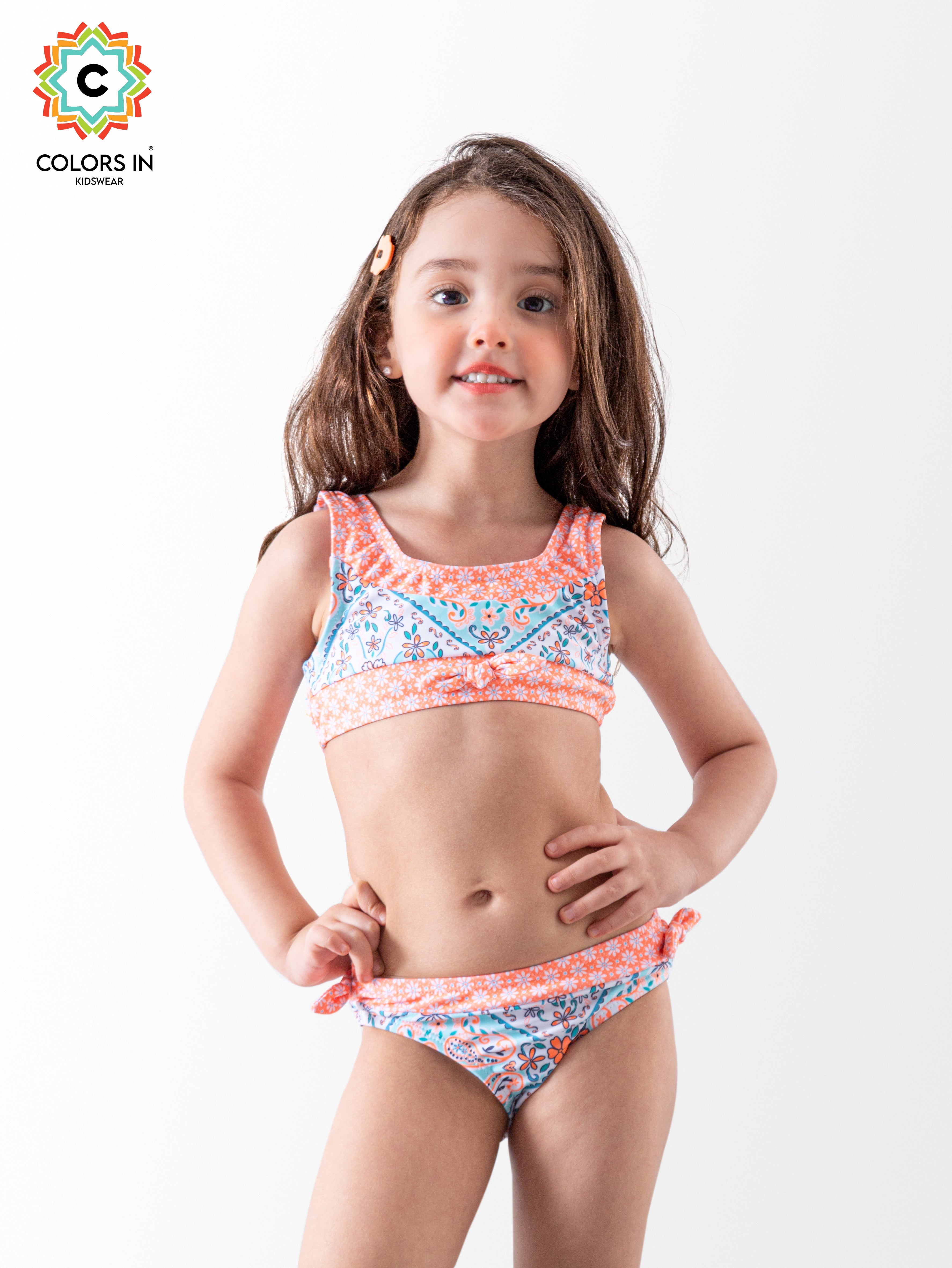 Girls' "Boho Blossom" Paisley Bikini Set