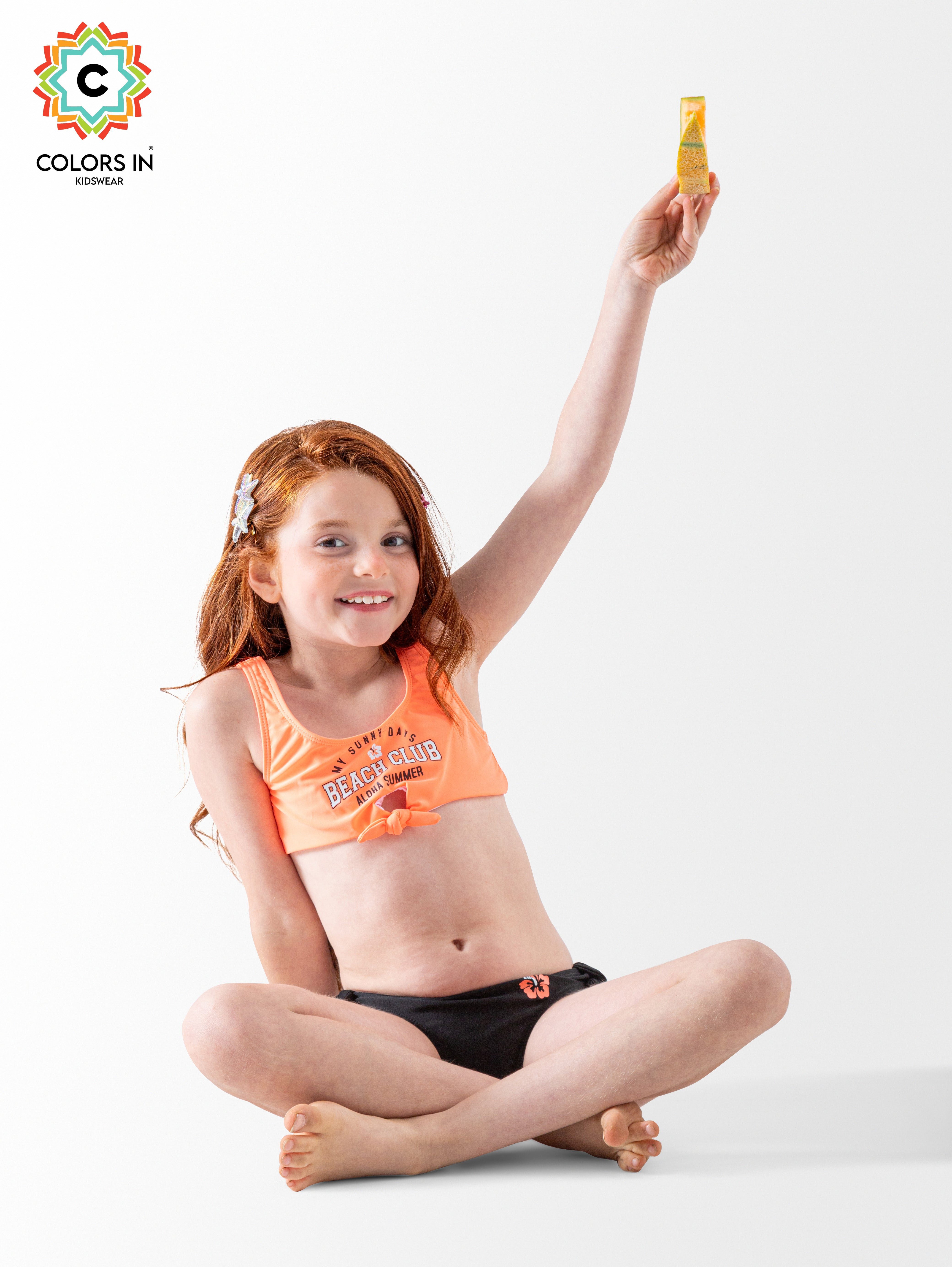 Girls' "Beach Club" Tie-Front Bikini Set