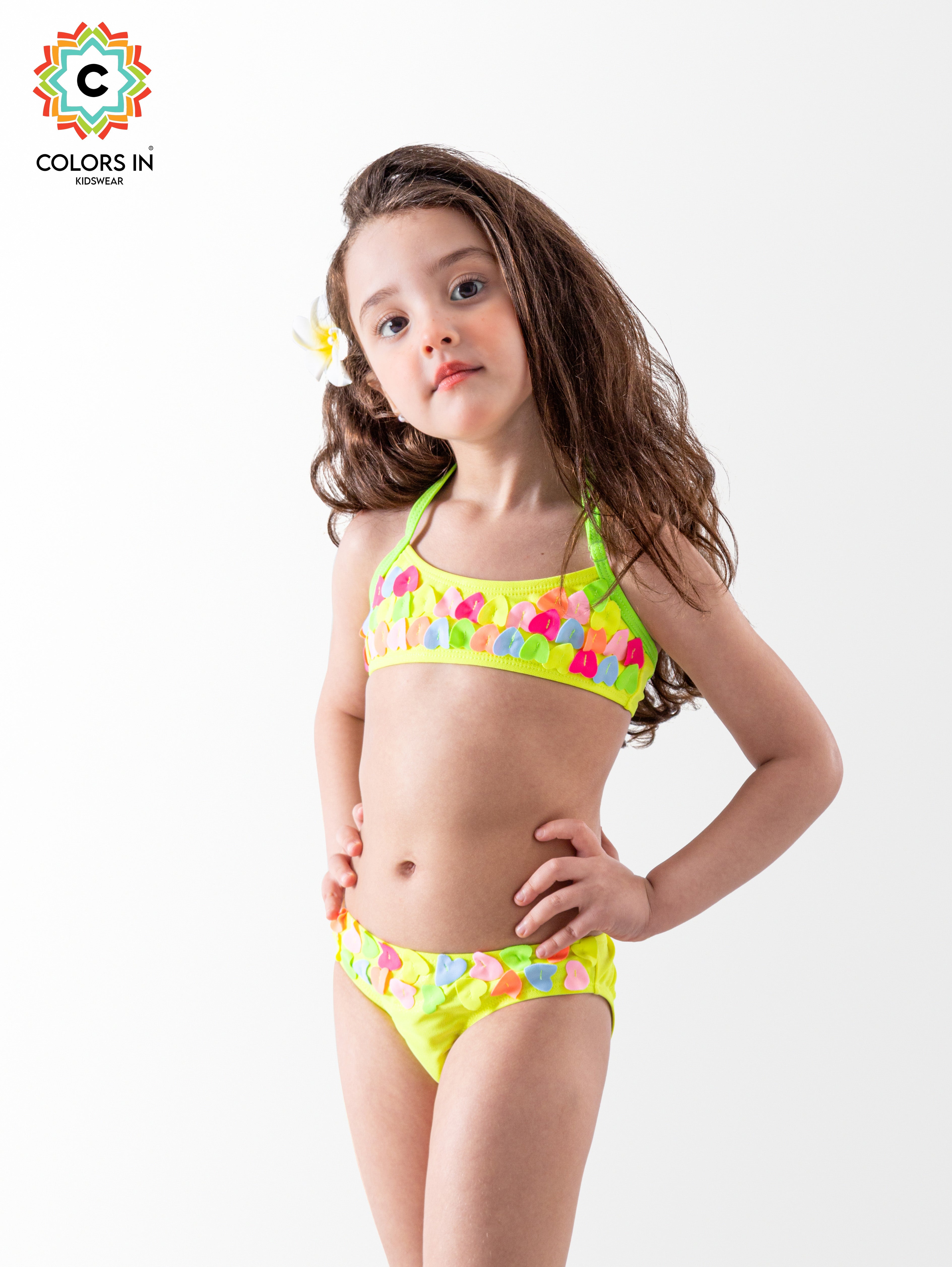 Girls' "Tropical Confetti" 2-Piece Bikini Set