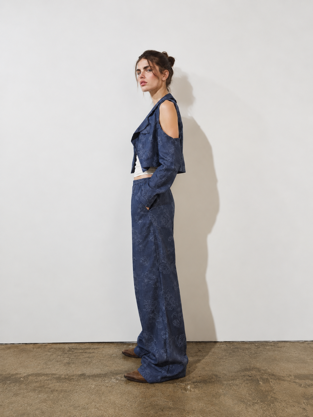 Women jacquard denim