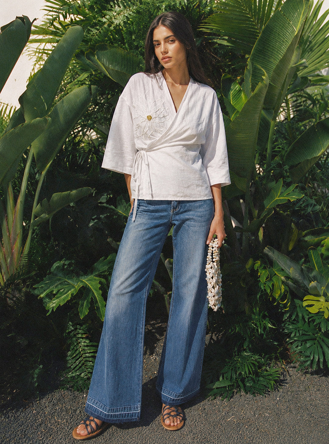 Women's Linen Wrap Cardigan