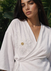 Women's Linen Wrap Cardigan